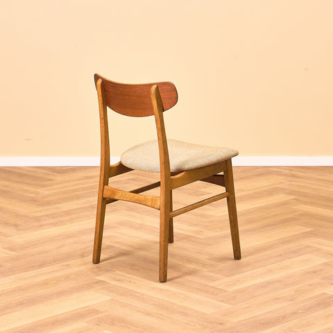 Danish dining chairs in teak and oak