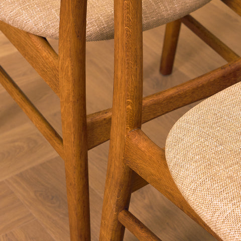 Danish dining chairs in teak and oak