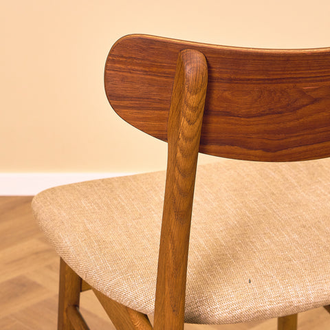 Danish dining chairs in teak and oak