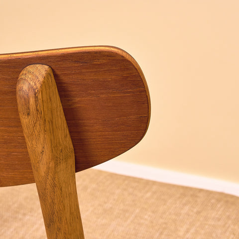 Danish dining chairs in teak and oak