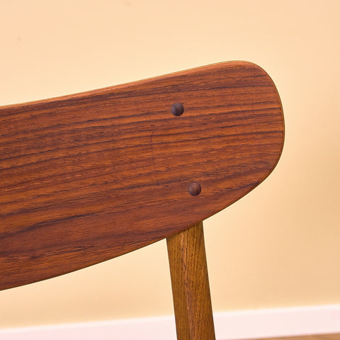 Danish dining chairs in teak and oak