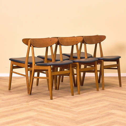 Dining chairs in teak & beech by Farstrup, model 210