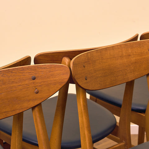 Dining chairs in teak & beech by Farstrup, model 210