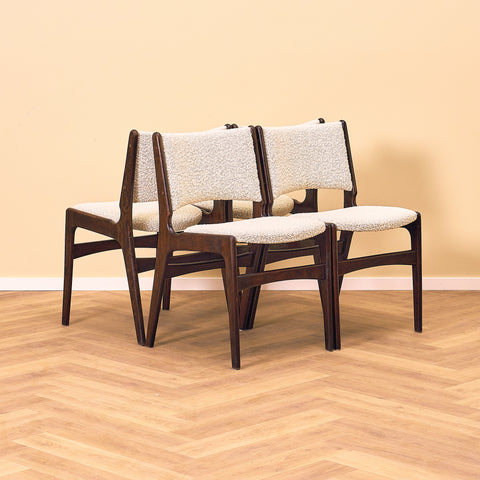 Danish dining chairs in mahogany by Erik Buch, model 98