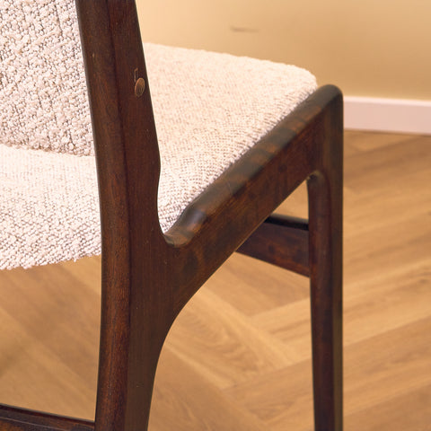 Danish dining chairs in mahogany by Erik Buch, model 98