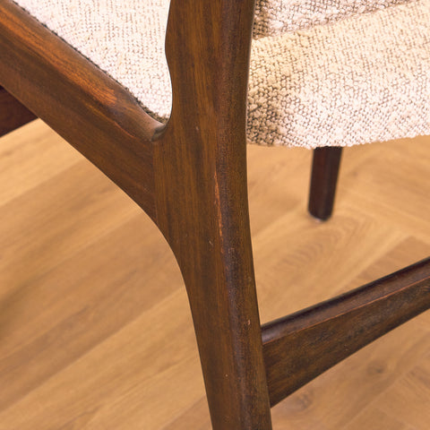 Danish dining chairs in mahogany by Erik Buch, model 98