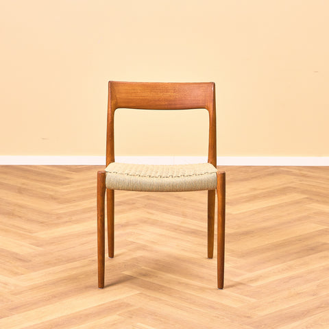Danish dining chairs in solid teak  model 77, by Niels Otto Møller for J.L. Møllers Møbelfabrik