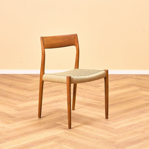 Danish dining chairs in solid teak  model 77, by Niels Otto Møller for J.L. Møllers Møbelfabrik