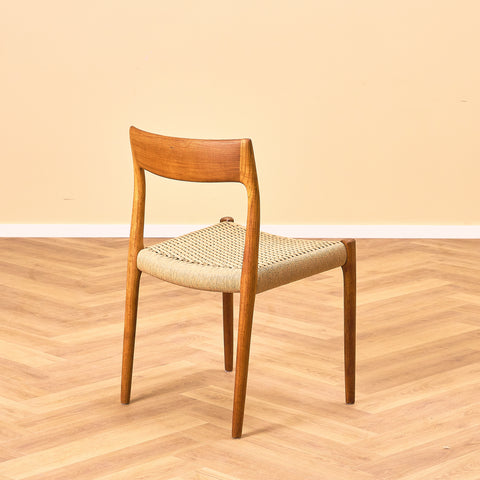 Danish dining chairs in solid teak  model 77, by Niels Otto Møller for J.L. Møllers Møbelfabrik