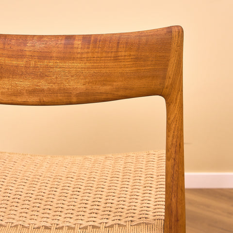 Danish dining chairs in solid teak  model 77, by Niels Otto Møller for J.L. Møllers Møbelfabrik