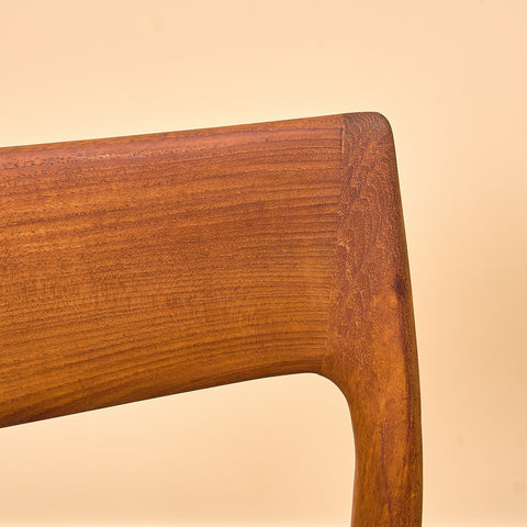 Danish dining chairs in solid teak  model 77, by Niels Otto Møller for J.L. Møllers Møbelfabrik