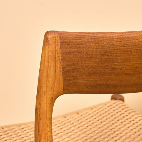 Danish dining chairs in solid teak  model 77, by Niels Otto Møller for J.L. Møllers Møbelfabrik