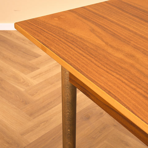 Swedish rectangular dining table in teak and beech