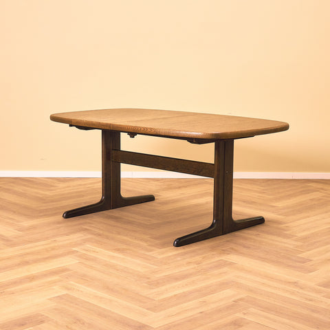 Danish oval dining table in smoked oak by Skovby