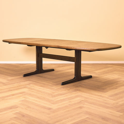 Danish oval dining table in smoked oak by Skovby