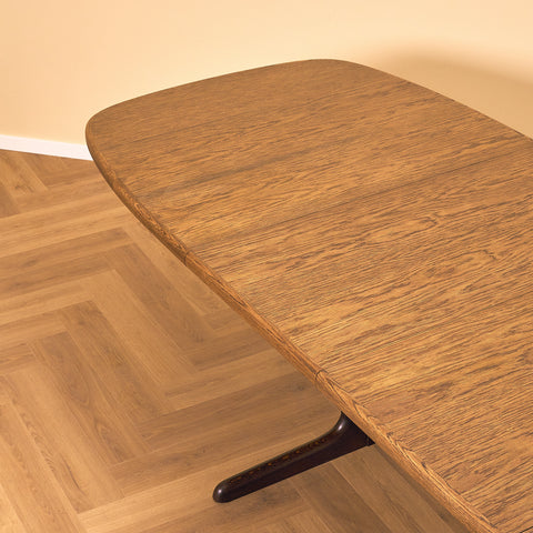 Danish oval dining table in smoked oak by Skovby