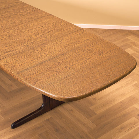 Danish oval dining table in smoked oak by Skovby