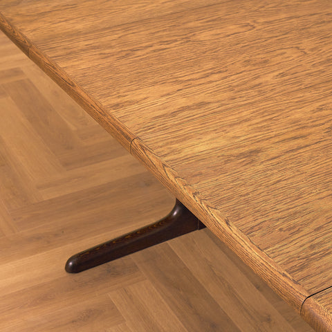 Danish oval dining table in smoked oak by Skovby