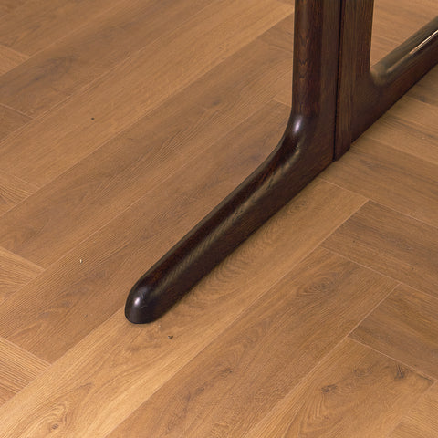 Danish oval dining table in smoked oak by Skovby