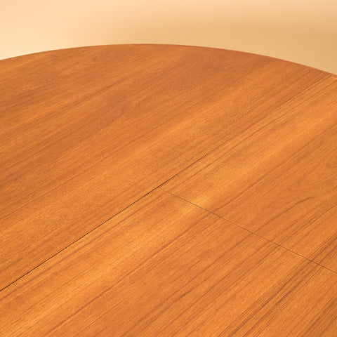 Danish round dining table in teak