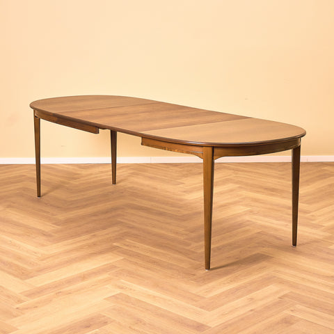 Swedish oval dining table in teak and beech by Svante Skogh, model "Vindö"