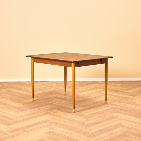 Swedish dining table in teak and beech