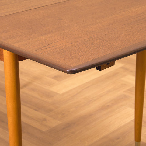 Swedish dining table in teak and beech