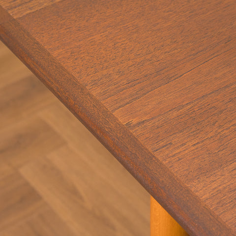 Swedish dining table in teak and beech