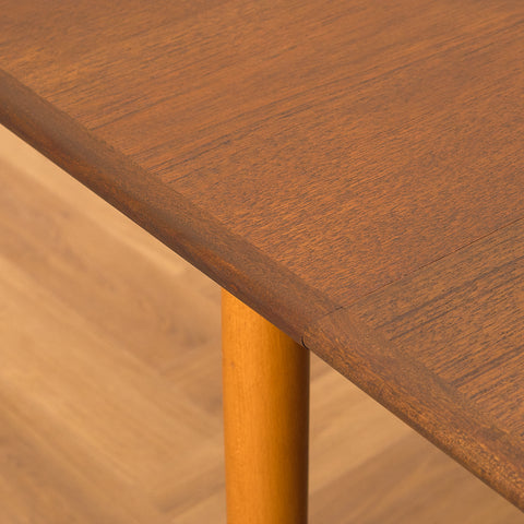 Swedish dining table in teak and beech