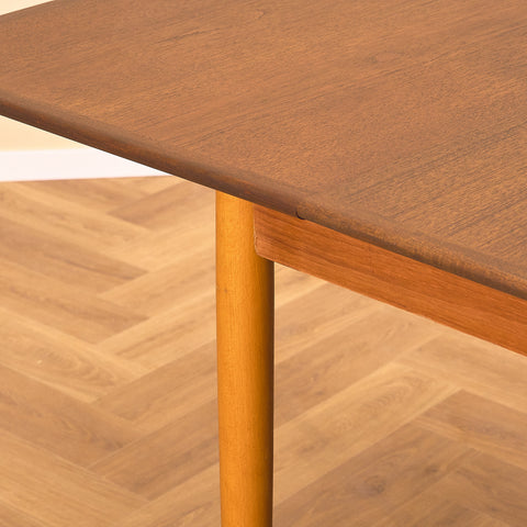 Swedish dining table in teak and beech