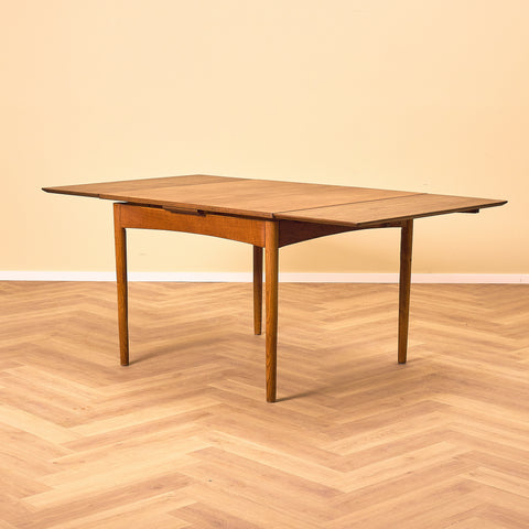 Danish square dining table in teak and oak