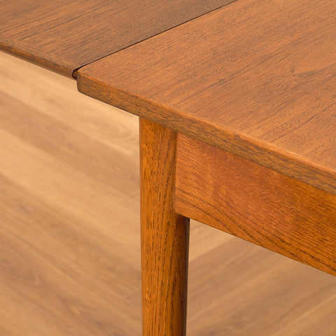 Danish square dining table in teak and oak