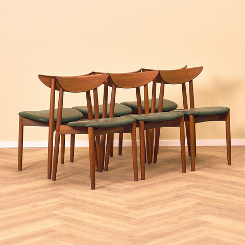 Danish dining chairs in teak by Harry Østergaard for A/S Randers Møbelfabrik