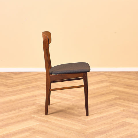 Danish dining chairs in teak & walnut