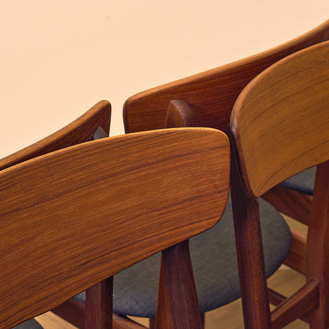 Danish dining chairs in teak & walnut