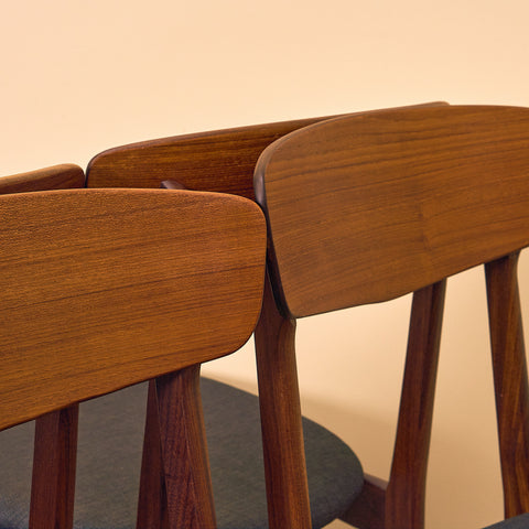 Danish dining chairs in teak & walnut