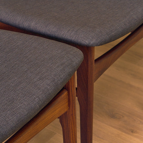 Danish dining chairs in teak & walnut