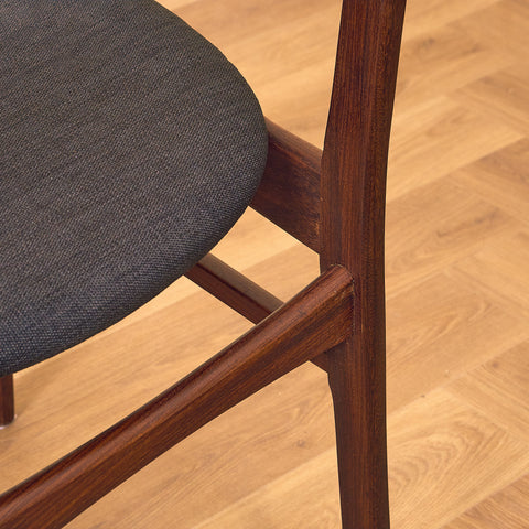 Danish dining chairs in teak & walnut