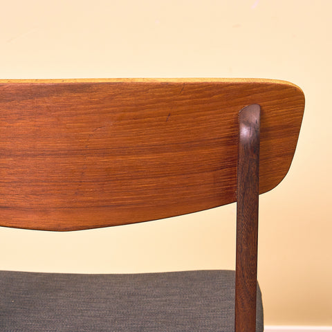 Danish dining chairs in teak & walnut