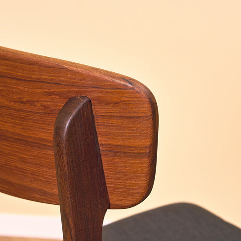 Danish dining chairs in teak & walnut