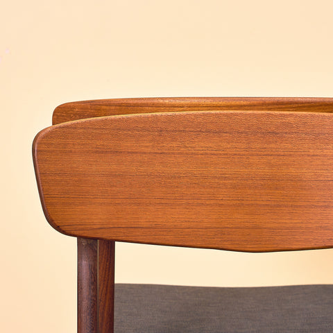 Danish dining chairs in teak & walnut
