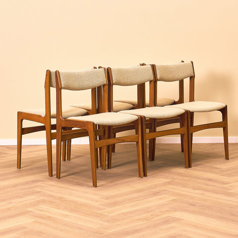 Danish set of 6 dining chairs by Erik Buch for Nova Stolefabrik