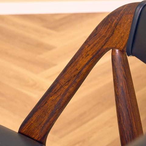 Danish dining chairs in Santos rosewood by Kai Kristiansen for Schou Andersen, model 31