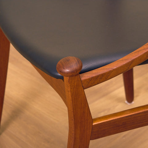 Danish dining chairs in teak by Vestervig Erikson for Brdr Tromborg