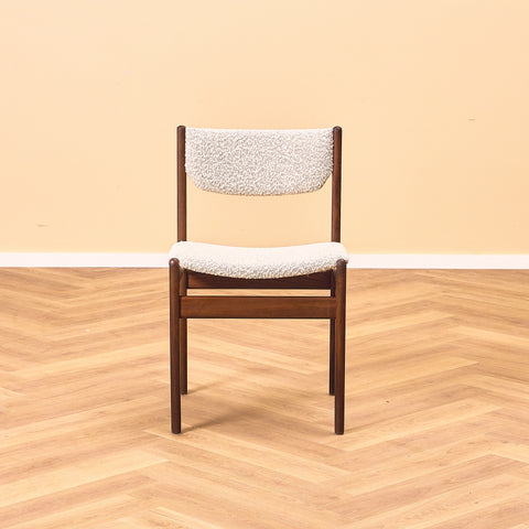 Danish dining chairs in teak and walnut