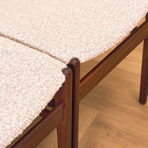Danish dining chairs in teak and walnut