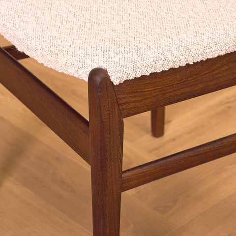 Danish dining chairs in teak and walnut