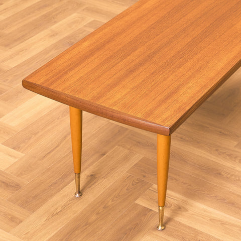 Swedish coffee table in teak and beech by Alberts, Tibro
