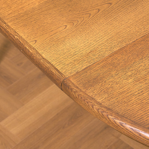 Danish round dining table in smoked oak by Skovby