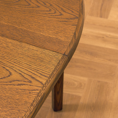 Danish round dining table in smoked oak by Skovby